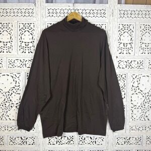Vintage Aeropostale Mens Large Long Sleeve‎ Cotton Brown Turtleneck Oversized